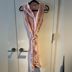 Gap light red and white striped button up dress